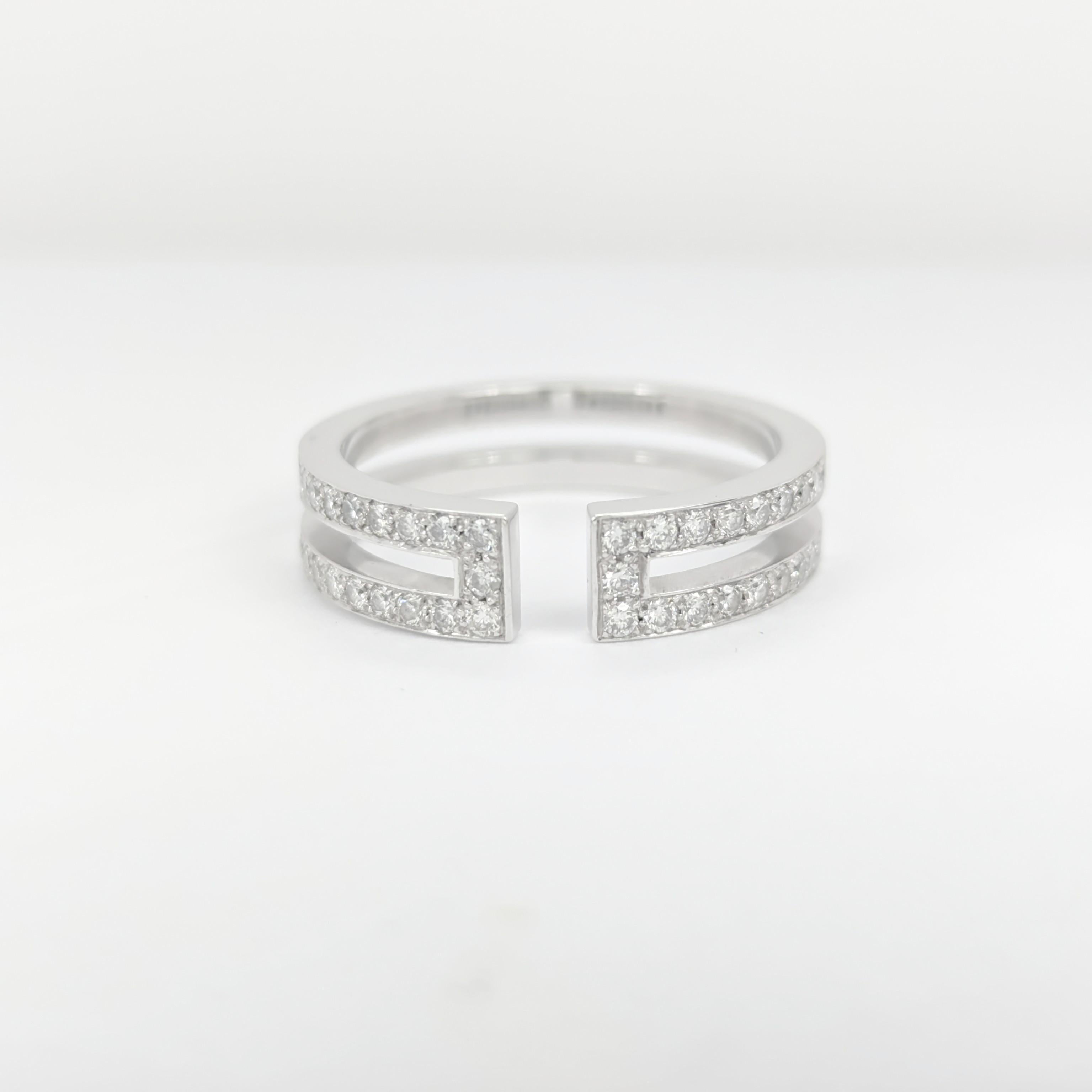 Bague en or blanc et pavage diamants