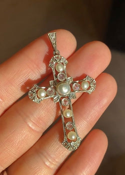 Pendentif croix Belle époque