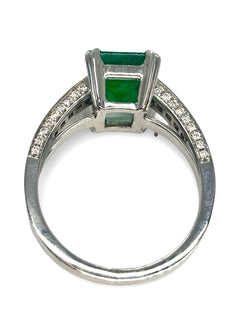 Bague ÉMERAUDE 3 ct en or blanc et diamants