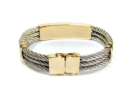 Bracelet at yellow gold and silver