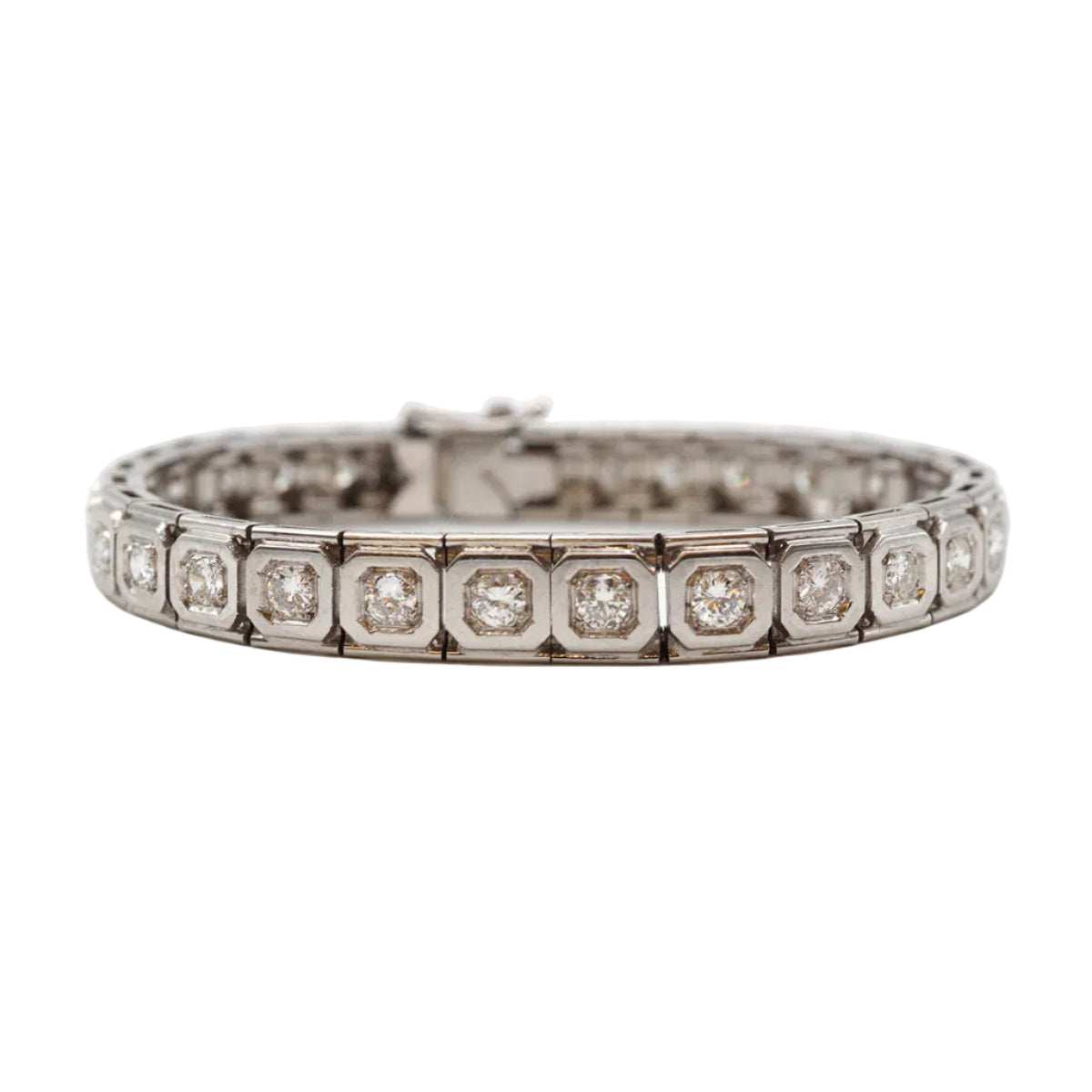 Bracelet Art Deco en platine et or blanc