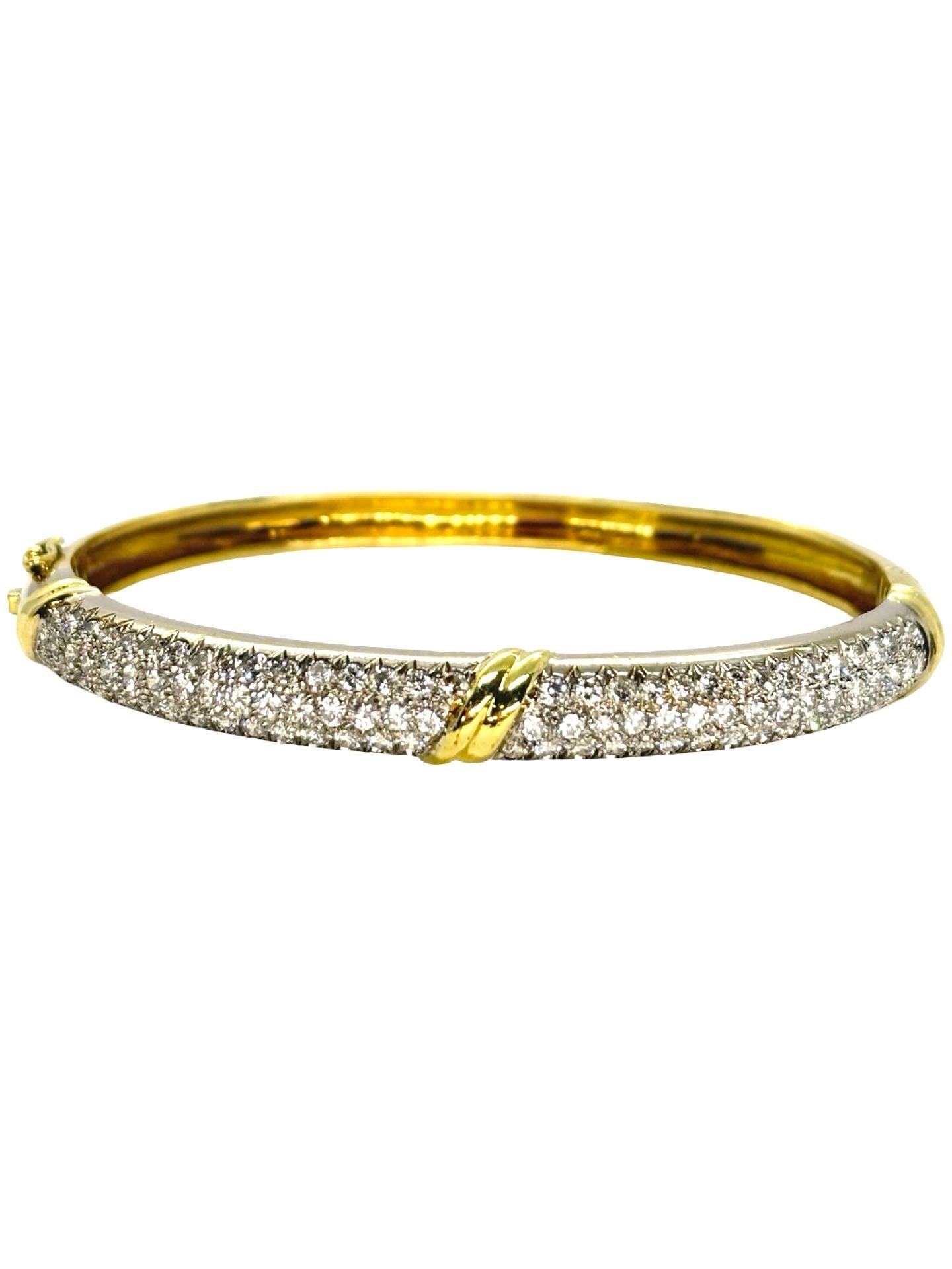 Bracelet jonc en or jaune et diamant