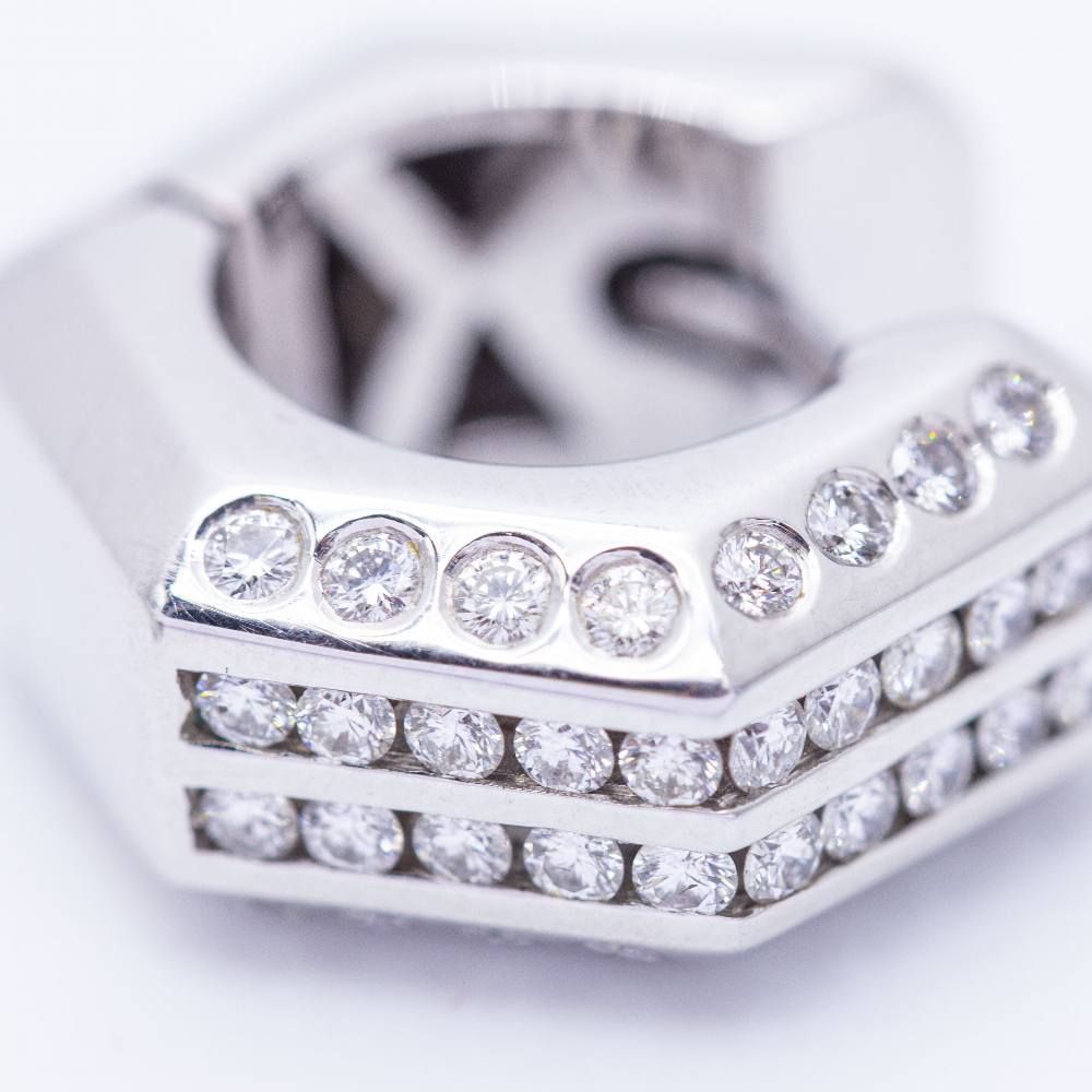 Pendentif HEXAGON en or avec diamants d'occasion