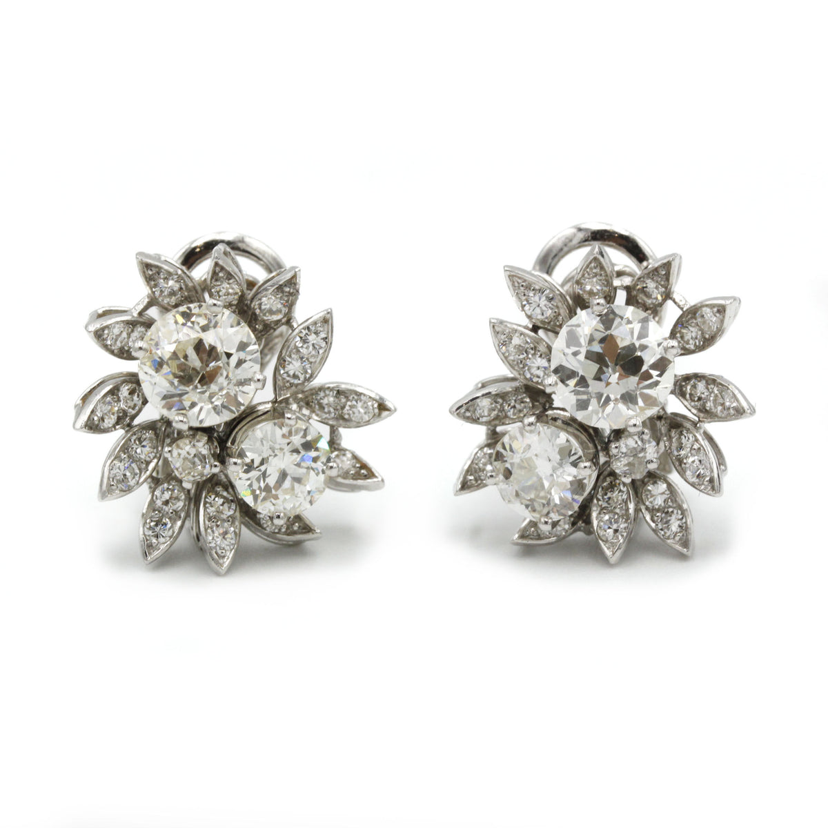 Boucles d'oreilles - Or, Platine & Diamants