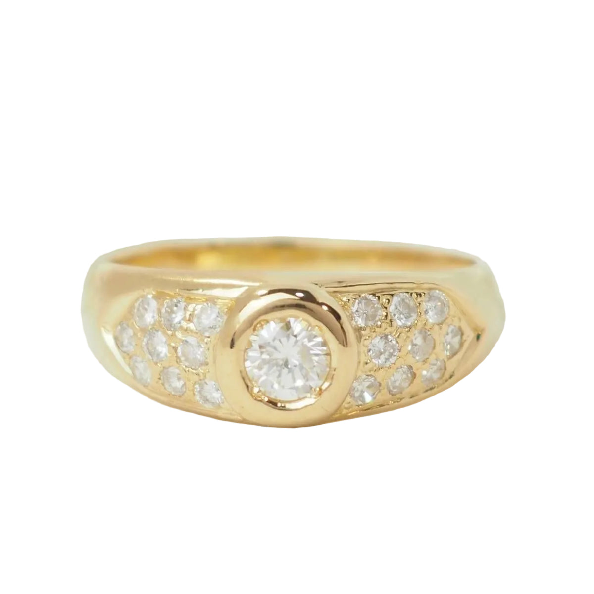 Bague jonc en or jaune et diamant