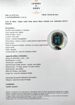 Bague Art Déco Saphir Diamants Platine