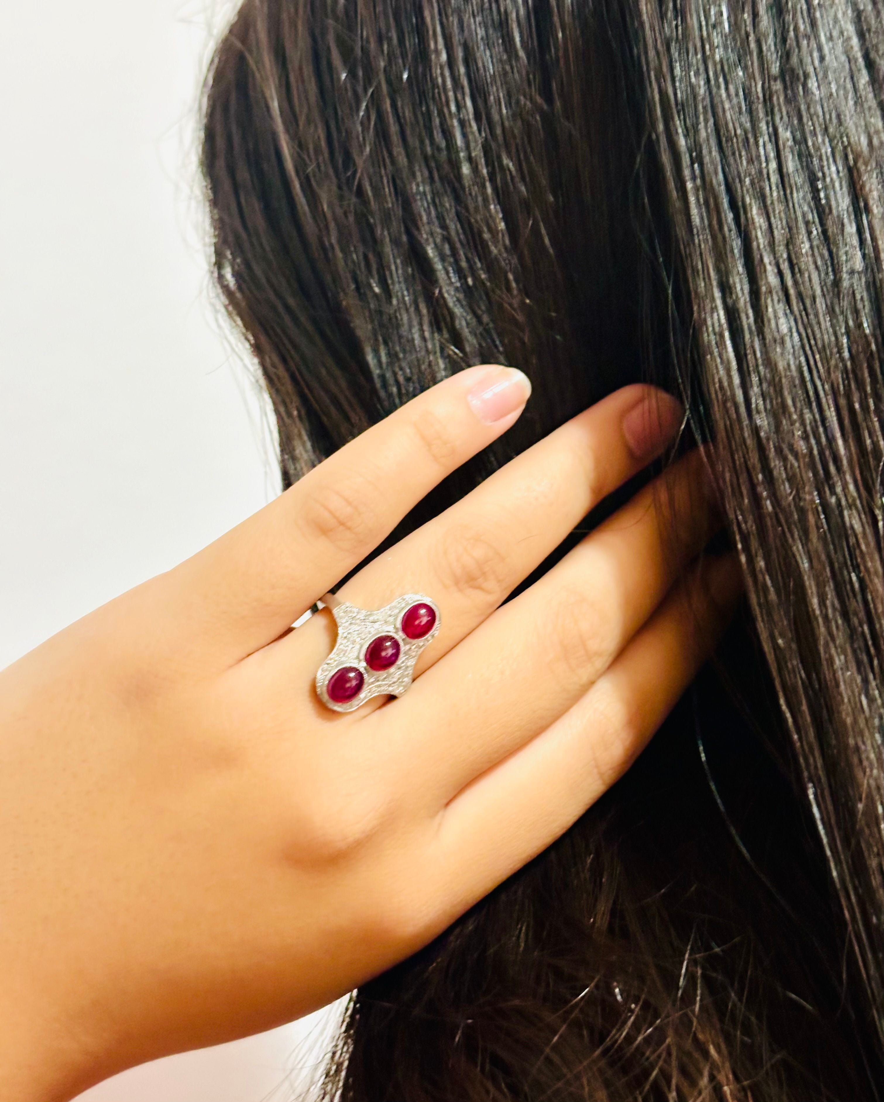 Ring ANILLO in paltinium ruby and diamonds
