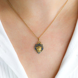 Médaille religieuse Art Nouveau émail en or jaune