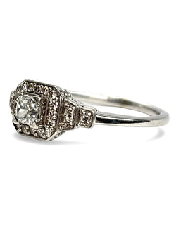 Ring Solitaire MAUBOUSSIN "Un Automne 1930" in white gold and diamonds