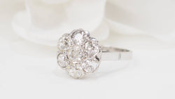 Bague Fleur en platine et diamants