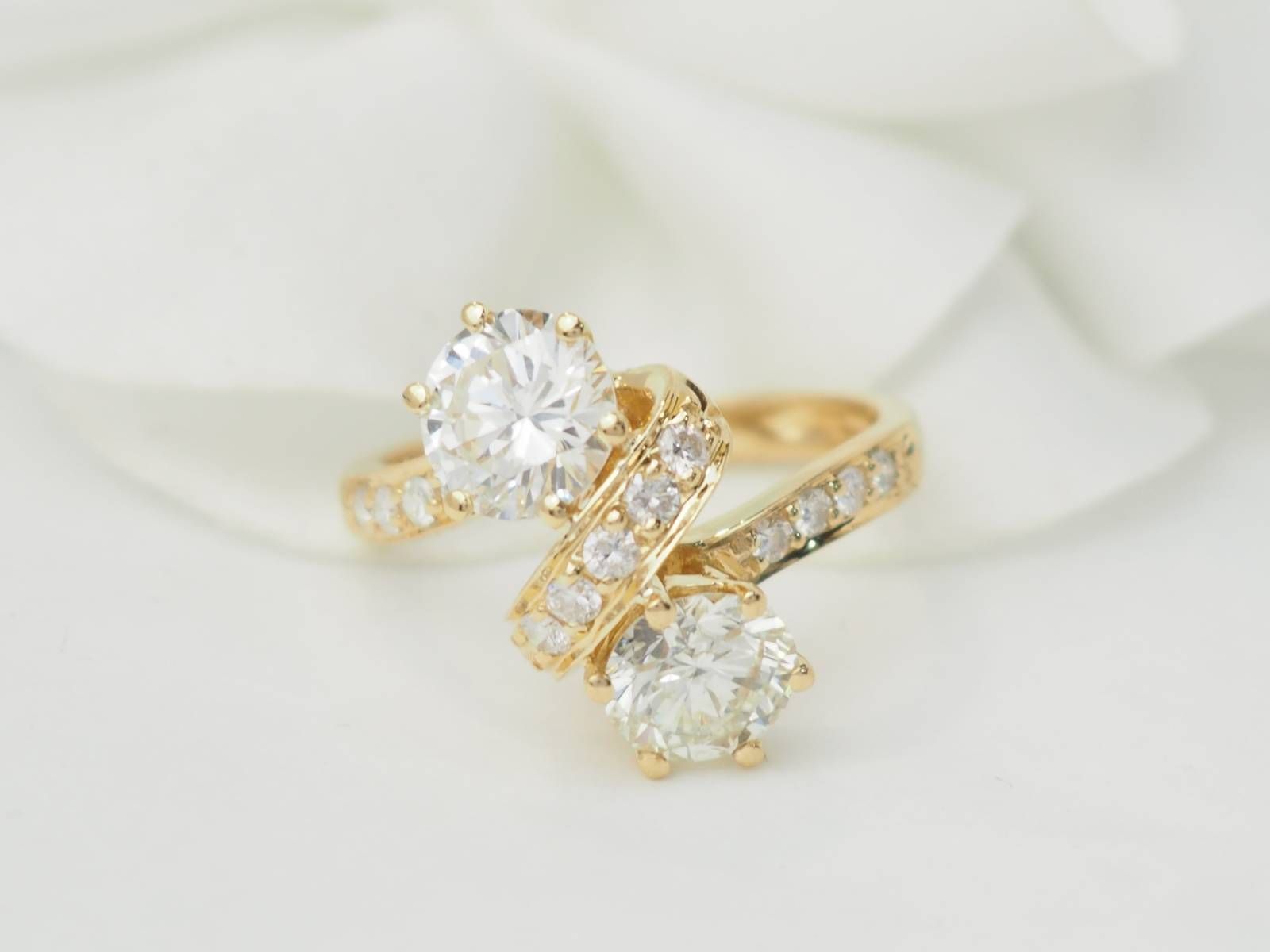 Bague Toi et Moi en or jaune et diamants