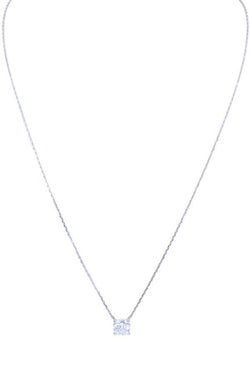 Collier diamant solitaire 1.05 carat en or blanc