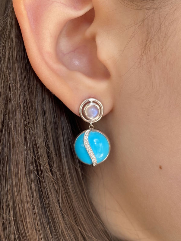 Earrings at white gold 18k