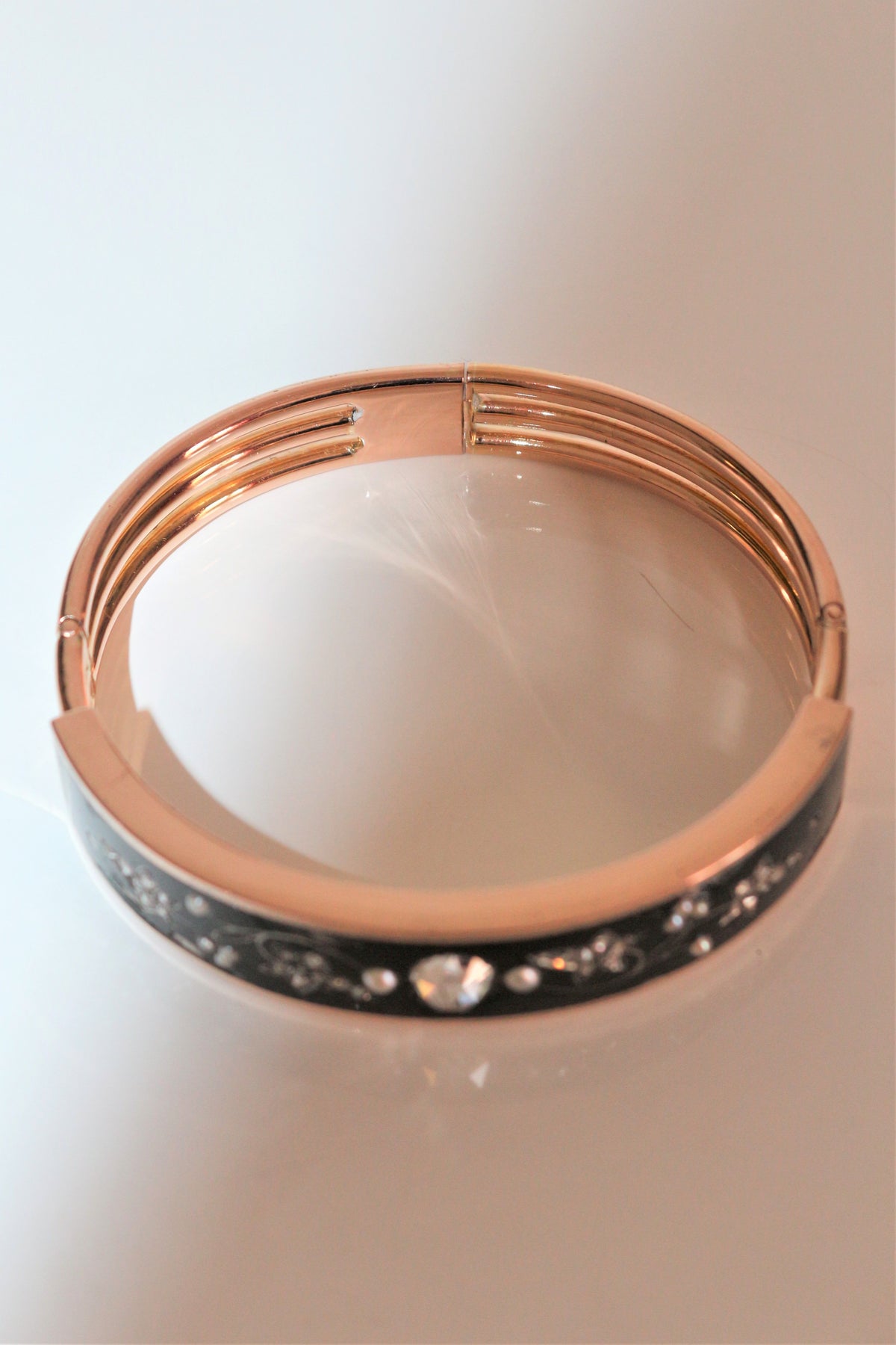 Bracelet Napoléon III Or Rose Et émail Noir