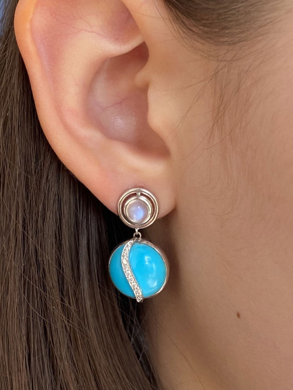 Earrings at white gold 18k