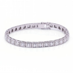 Bracelet RIVIEREde diamants en or blanc 18K