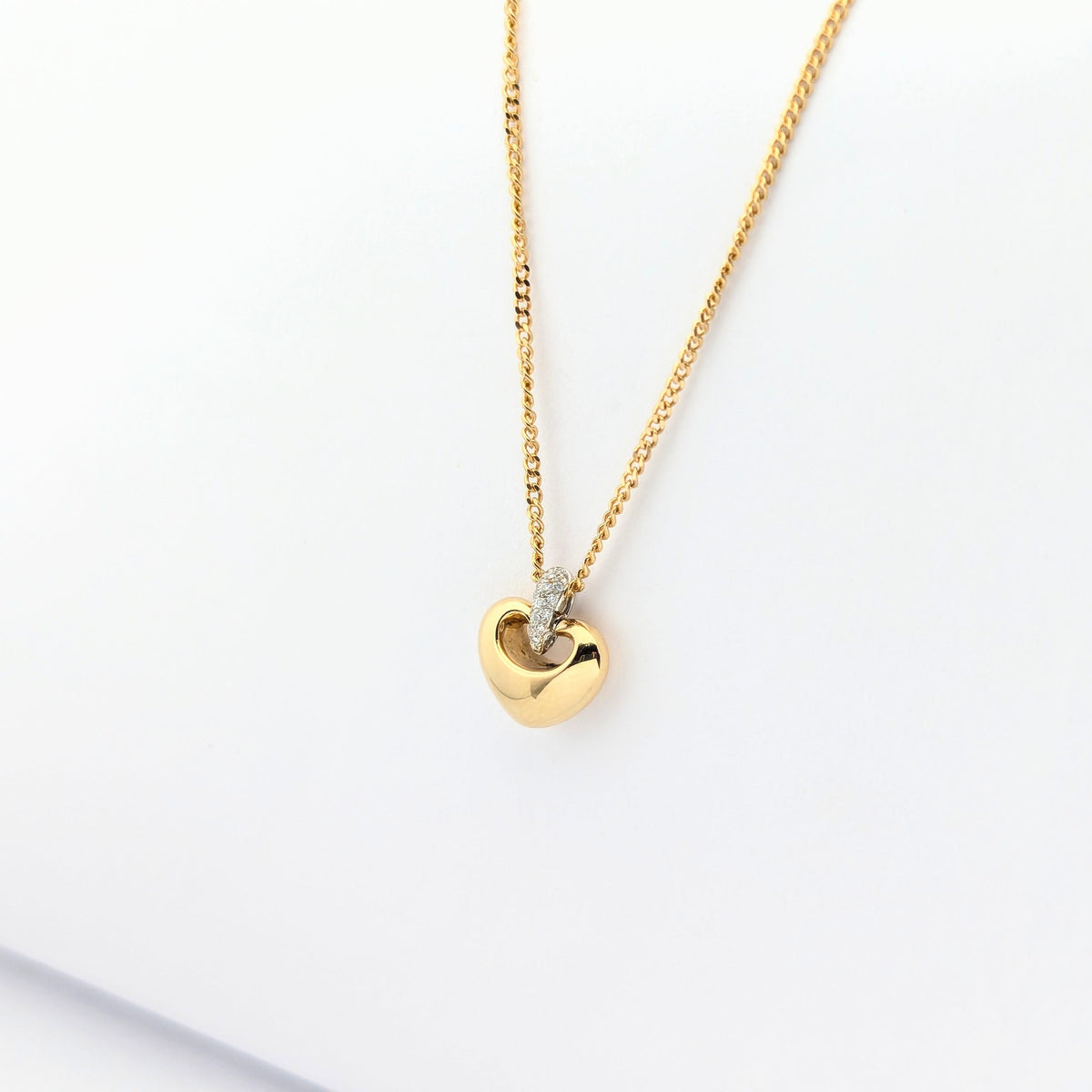 Collier Cœur or jaune et diamants