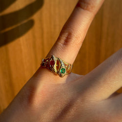 Ring Snake - Gold, diamonds, Ruby & Emerald
