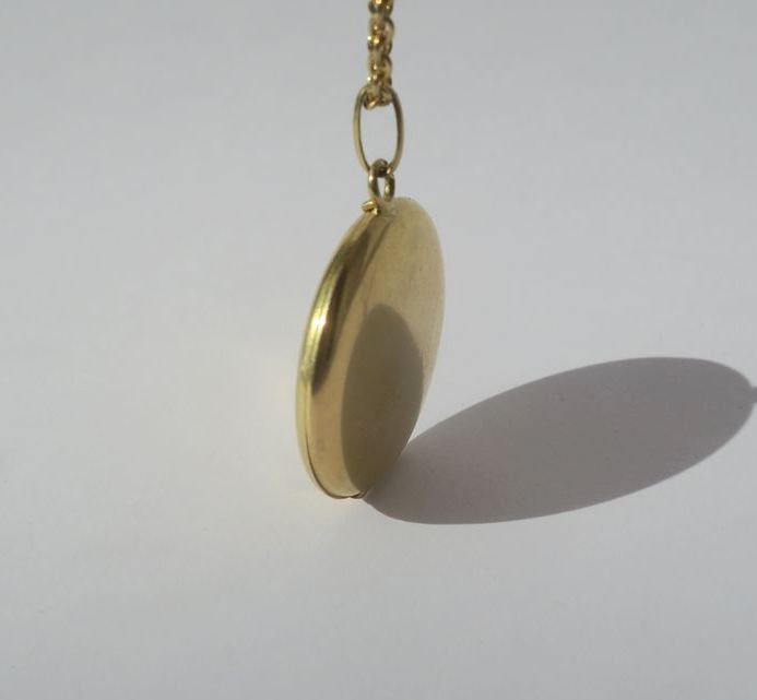 Important pendentif porte photo Muguet Art Nouveau