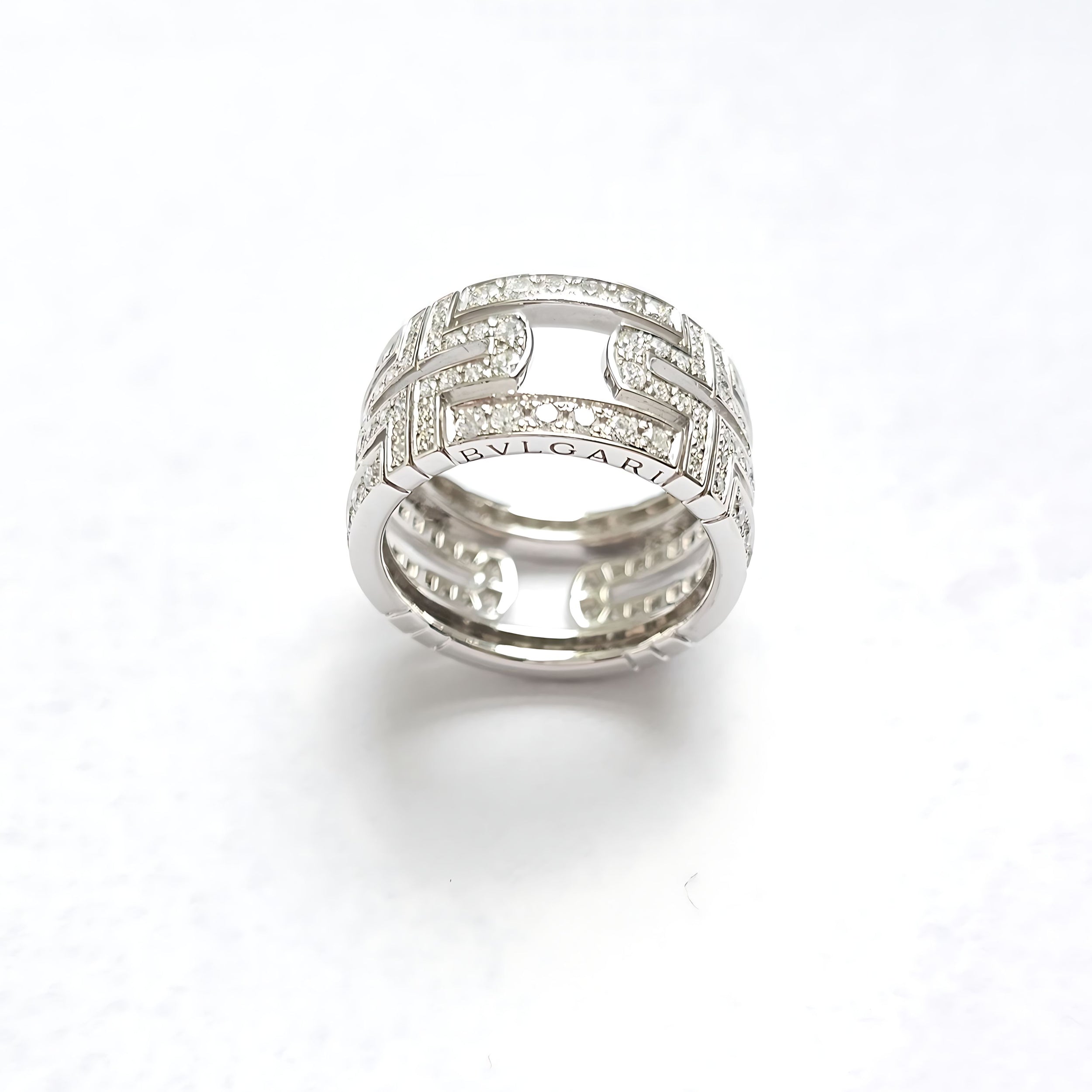 Bague Bvlgari Parentesi EU54 - Or blanc et diamants