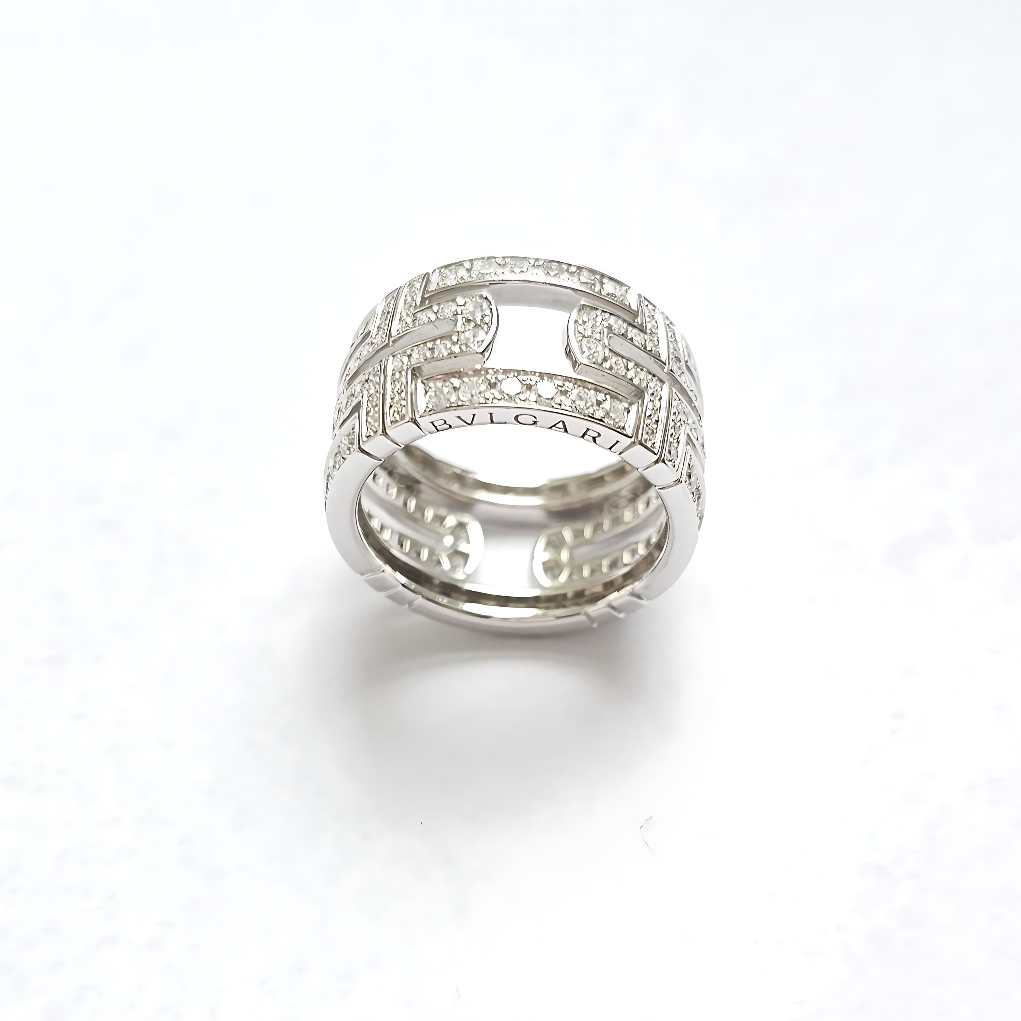 Bague Bvlgari Parentesi EU54 - Or blanc et diamants