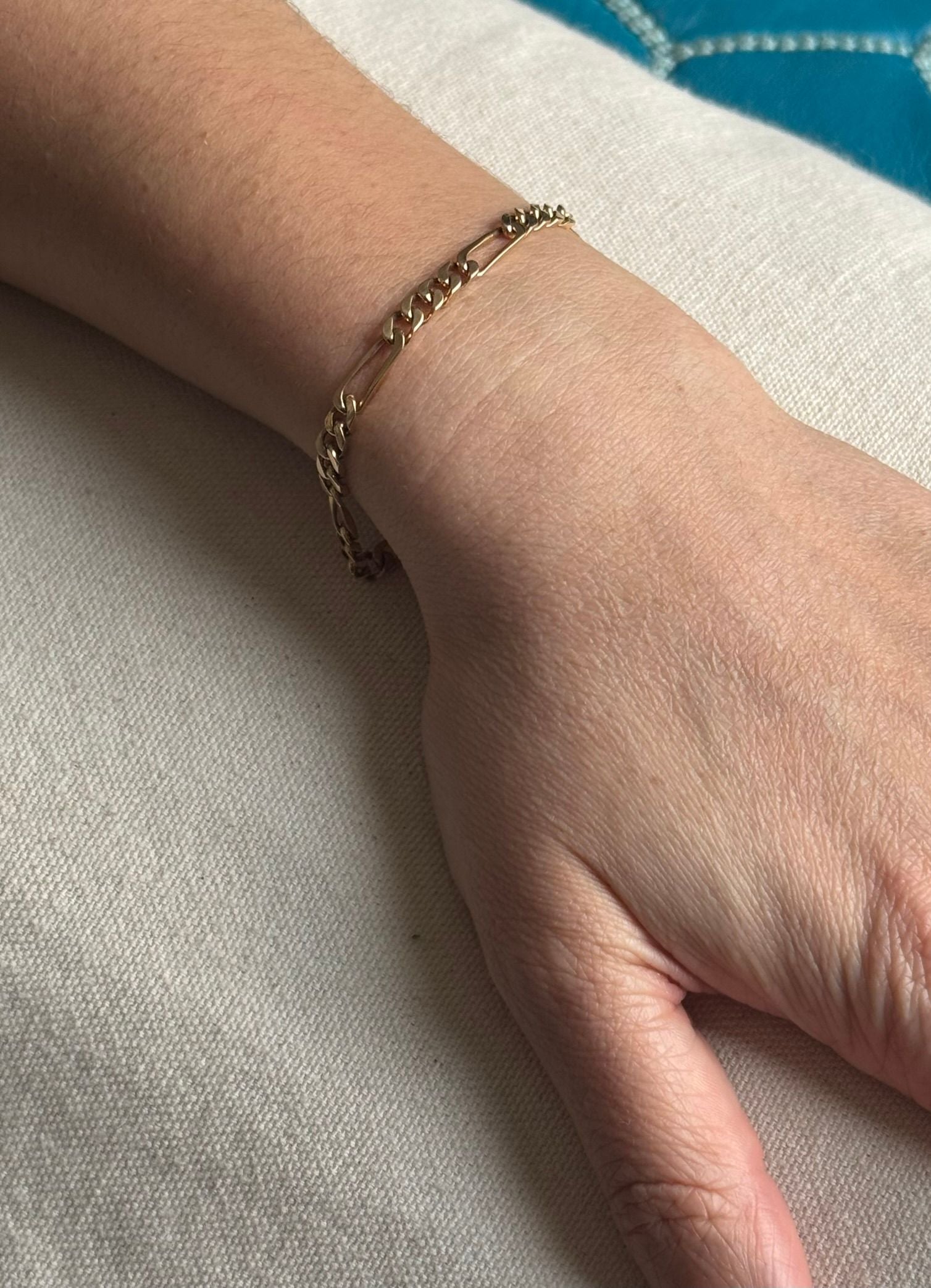 Bracelet En Or Rose Mailles Figaro