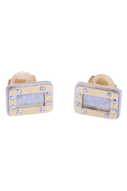 CARTIER boucles d'oreilles santos Dumont en or jaune et acier
