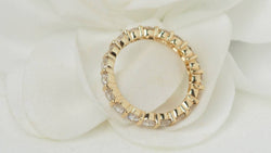 Alliance américaine en or jaune et diamants