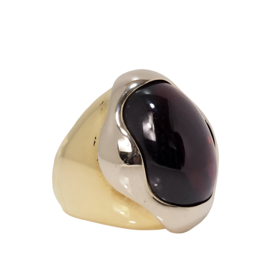 Bague en or bicolore et améthyste