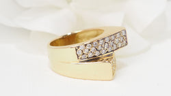 Bague pavage en or jaune et diamants