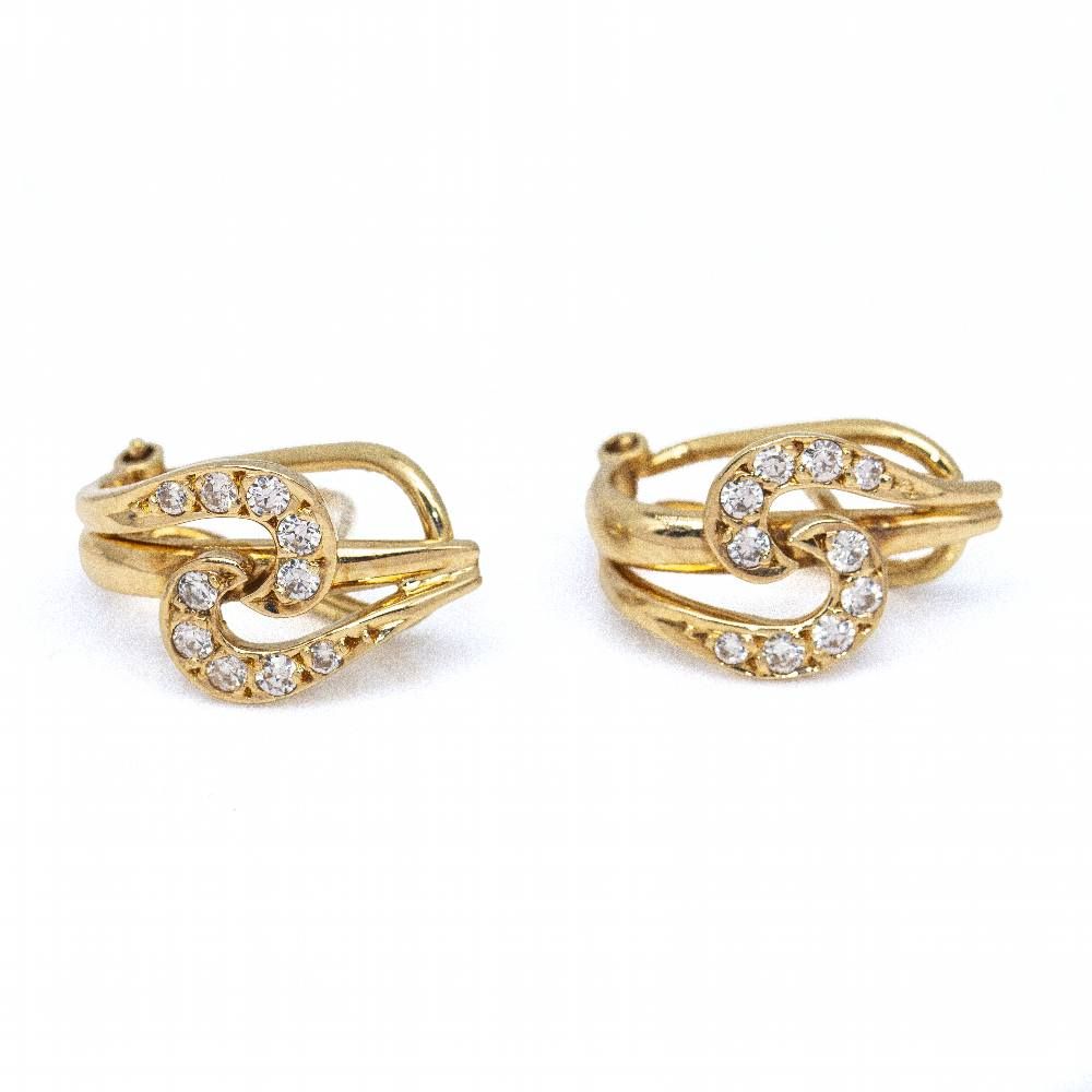 Original 1955 Boucles d'oreilles en or et diamants