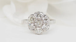 Bague Fleur en platine et diamants