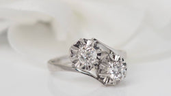 Toi et Moi ring in white gold and diamonds 