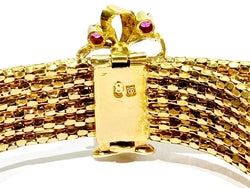 Bracelet Cuff in yellow gold and ruby