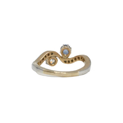 Bague Toi & Moi en or jaune, saphir et diamants