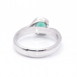Bague en or blanc, émeraude et diamant