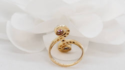 Toi et Moi ring in gold, rubies and diamonds 