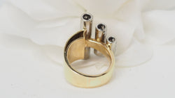 Bague en or bicolore et diamants