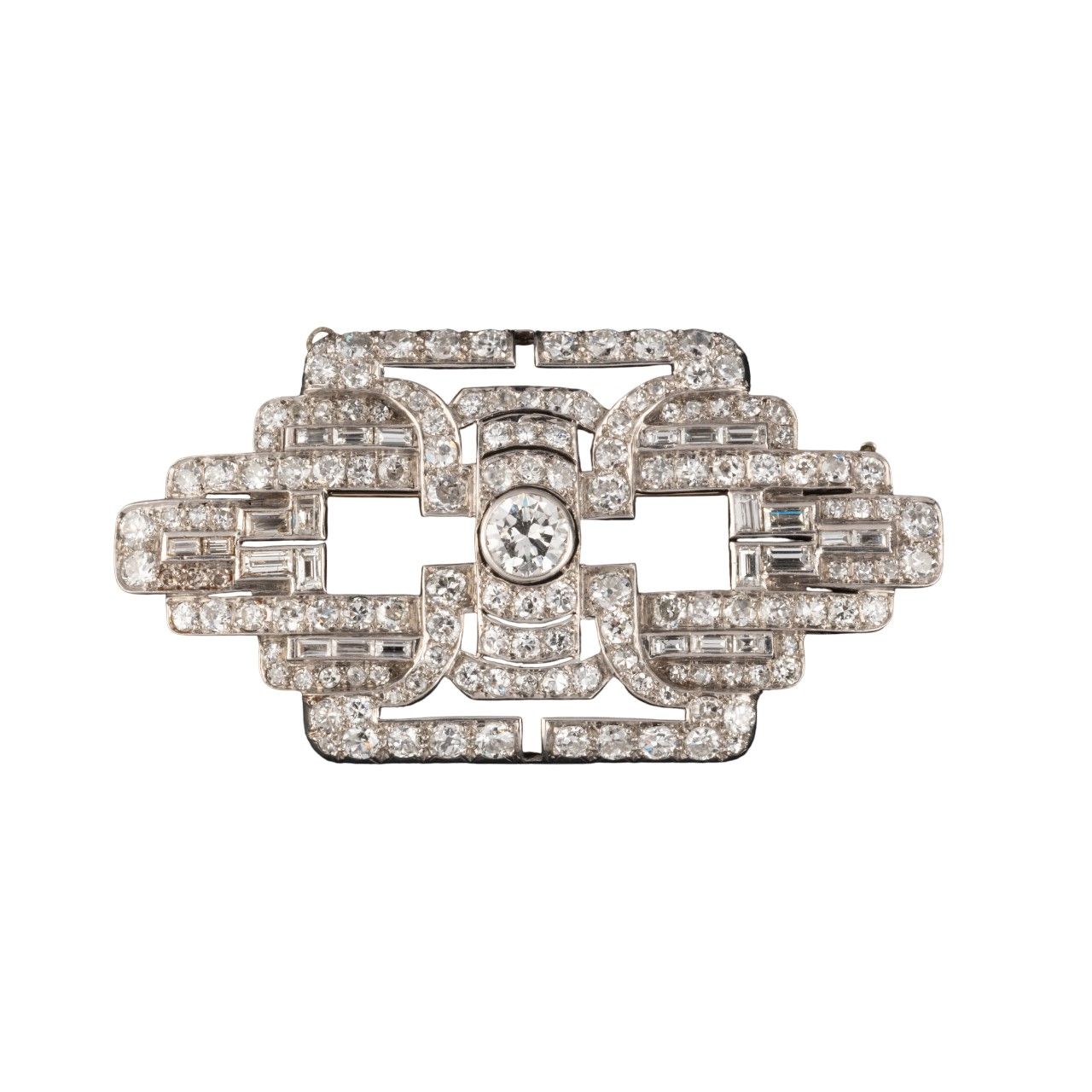 Broche Art Déco en diamants et platine