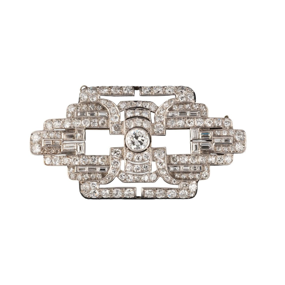 Broche Art Déco en diamants et platine