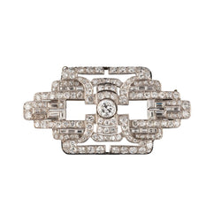 Broche Art Déco en diamants et platine