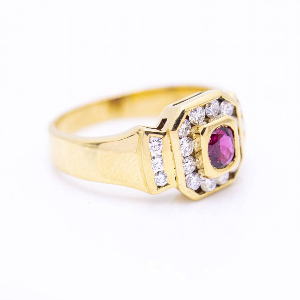 Bague QUEEN avec diamants et rubis d'occasion
