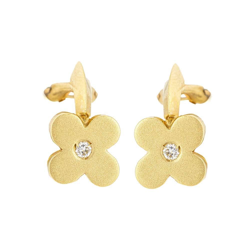 Boucles d'oreilles FLEUR en or et diamant