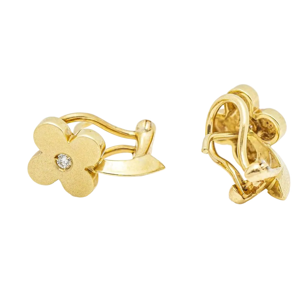 Boucles d'oreilles FLEUR en or et diamant