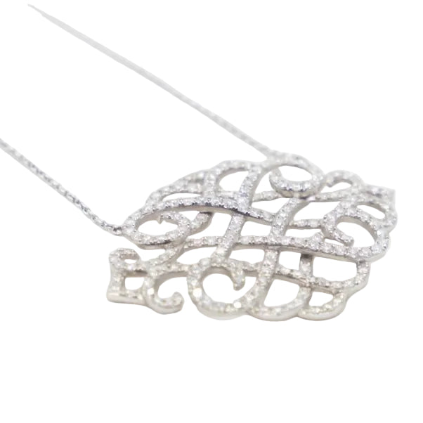 Collier maille jaseron en or blanc et diamant