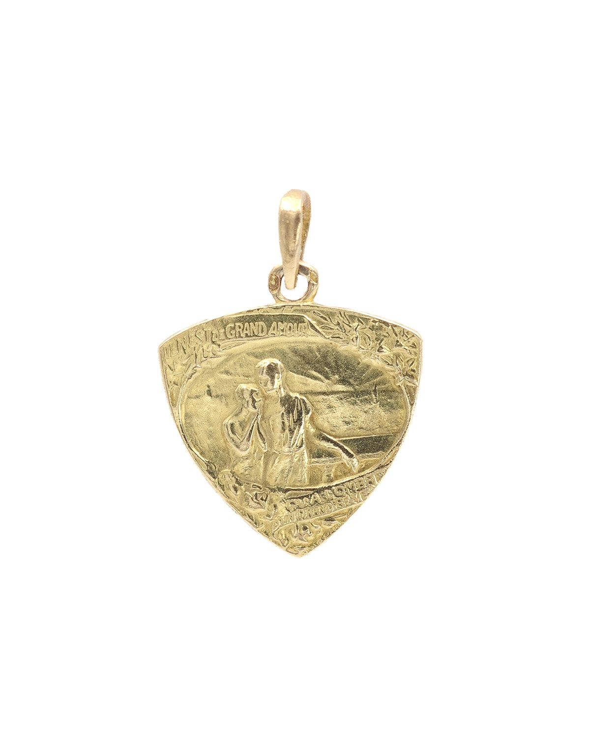 Pendentif Grand Amour Art Nouveau en or