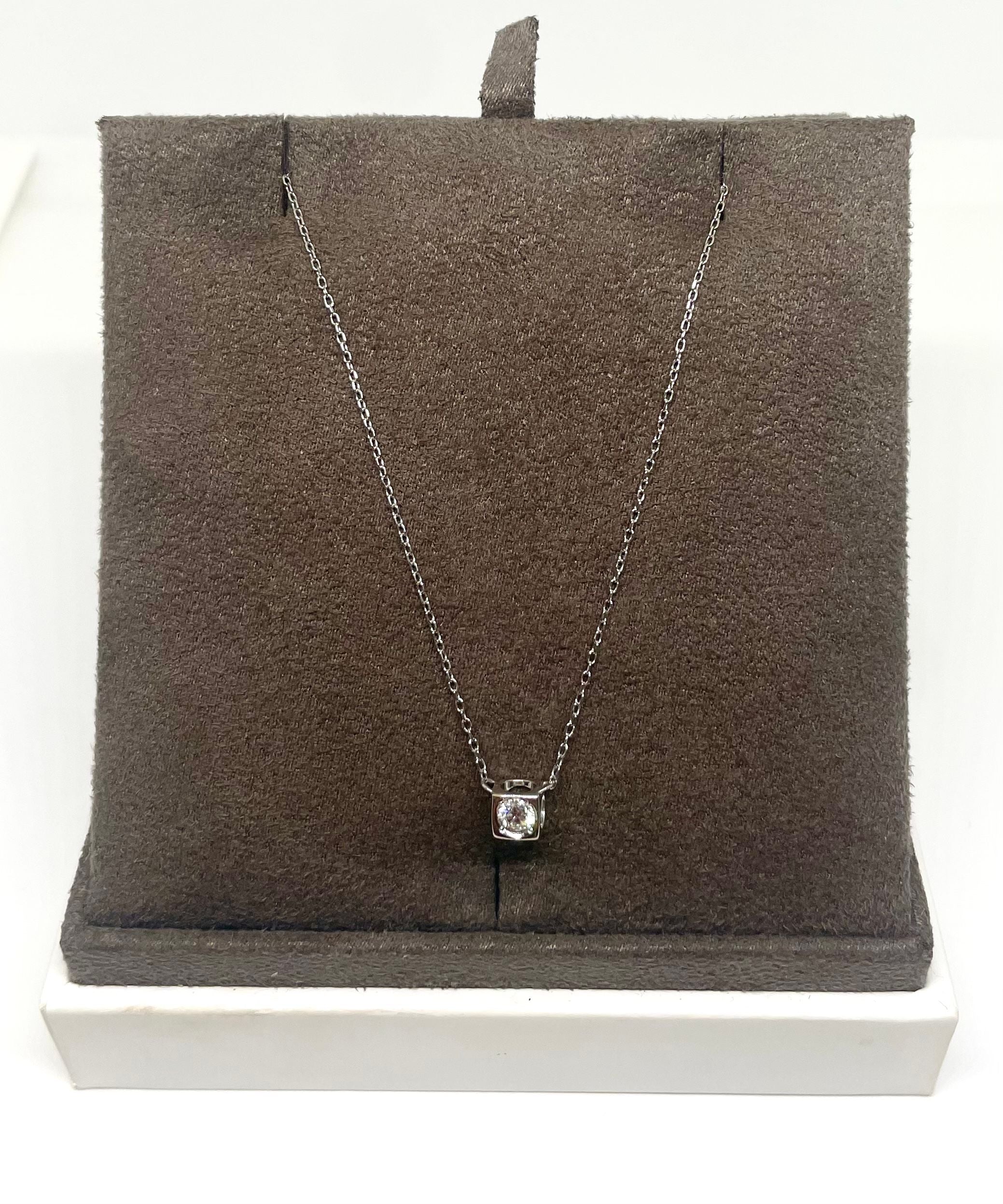 Dinh Van- Collier le cube or blanc taille moyen