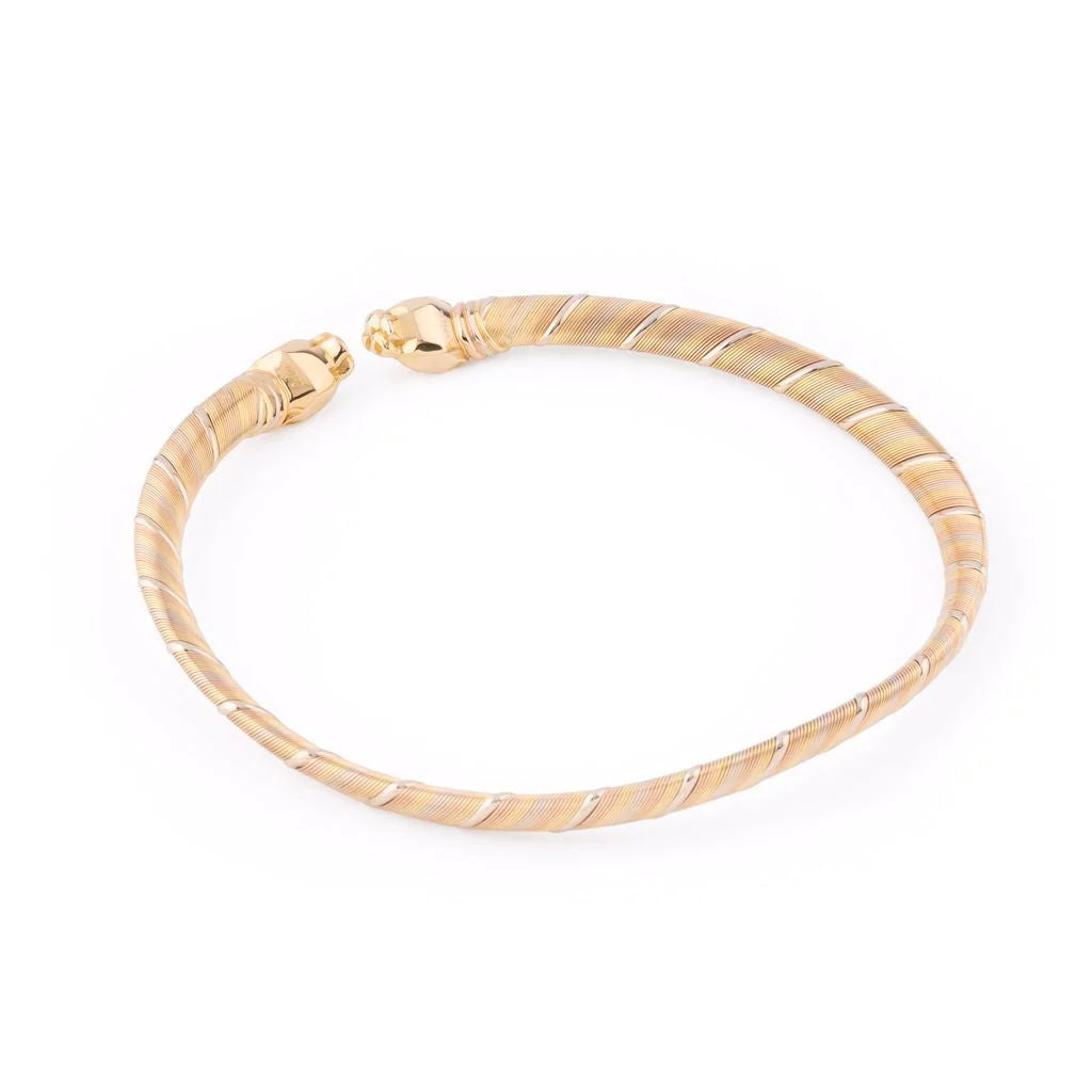 Collier Torque CARTIER "Têtes de panthère" en 3 ors