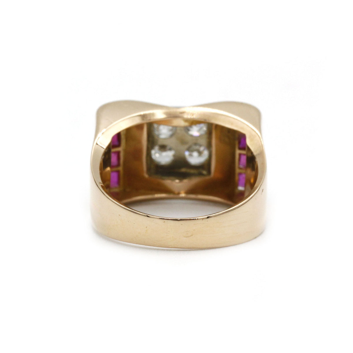 Bague TANK - Or, diamants et rubis