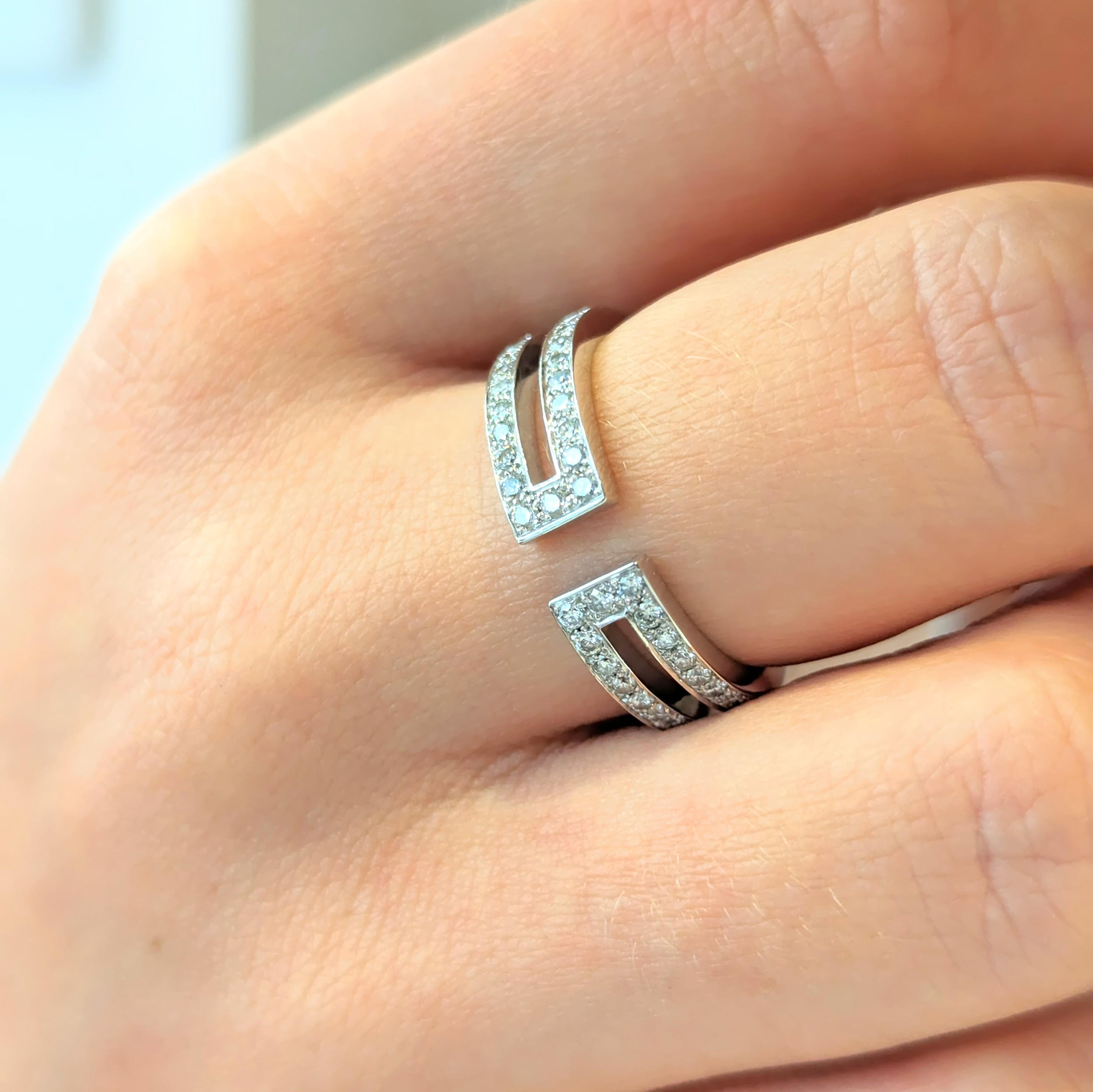 Bague en or blanc et pavage diamants